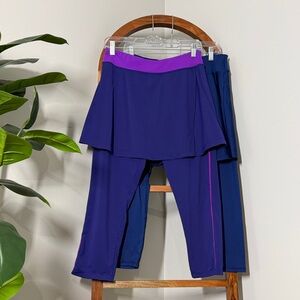 Anivivo XL Purple Blue Lot of Two Skirted Athletic Modest Leggings